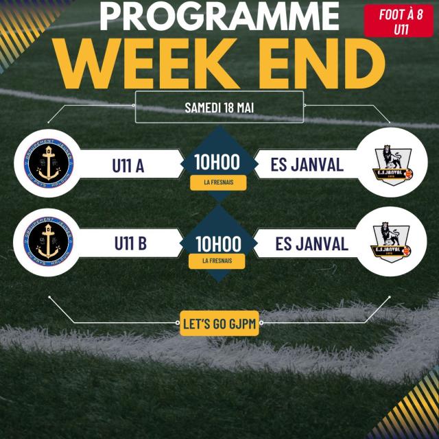 GJPM - Programme  : PROGRAMME DU WEEK END