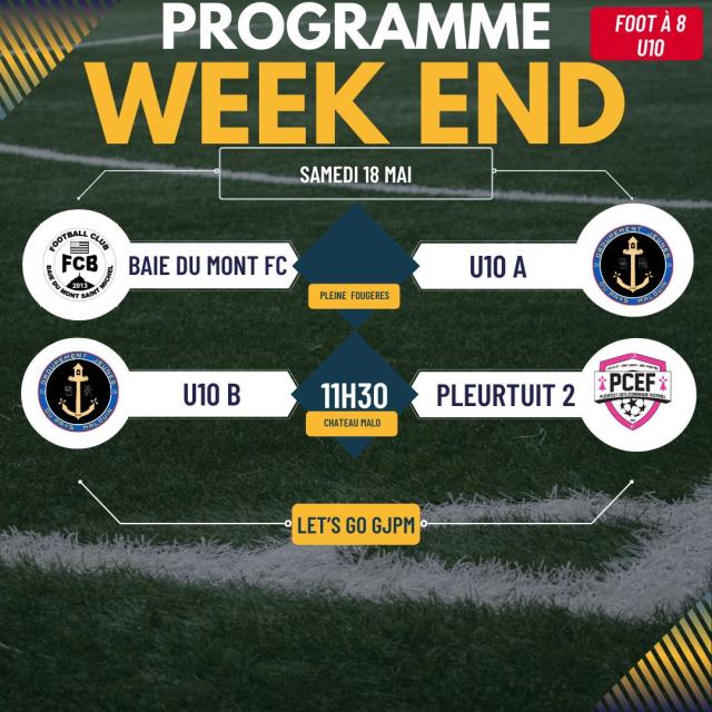 GJPM - Programme  : PROGRAMME DU WEEK END